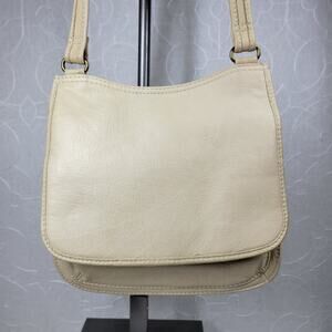 Vintage Fossil Crossbody Bag #75082 Medium Cream Soft Leather Adjustable Strap